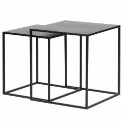 Red Living Beistelltisch Turon (2er-Set) - Metall - Schwarz