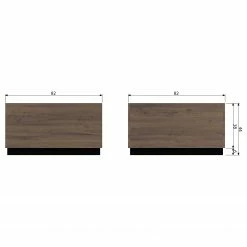 Red Living Couchtisch Valbo - Echtholzfurnier - Walnuss / Kiefer Schwarz - Breite: 82 cm -WOHNZIMMERMÖBEL Verkäufe 1000345801 220428 500 SKETCH DETAILS P000000001000345801 sketch