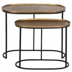 Red Living Beistelltisch Yantai (2er-Set) - Metall - Messing / Schwarz -WOHNZIMMERMÖBEL Verkäufe 1000345804 220428 030 DETAILS P000000001000345804