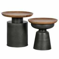 Red Living Beistelltisch Sethos I - Mango massiv / Metall - Mango / Schwarz -WOHNZIMMERMÖBEL Verkäufe 1000345812 220428 030 DETAILS P000000001000345812