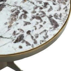 Red Living Beistelltisch Neerpelt - Marmor / Metall - Marmor Weiß / Messing -WOHNZIMMERMÖBEL Verkäufe 1000345816 220428 040 DETAILS P000000001000345816