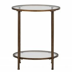 Red Living Beistelltisch Roslev - Glas / Metall - Messing -WOHNZIMMERMÖBEL Verkäufe 1000345821 220428 030 DETAILS P000000001000345821