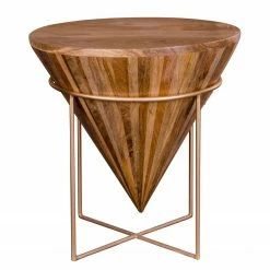 Naturoo Beistelltisch Rickman - Mango massiv / Metall - Mango / Gold -WOHNZIMMERMÖBEL Verkäufe 1000345907 220428 030 DETAILS P000000001000345907