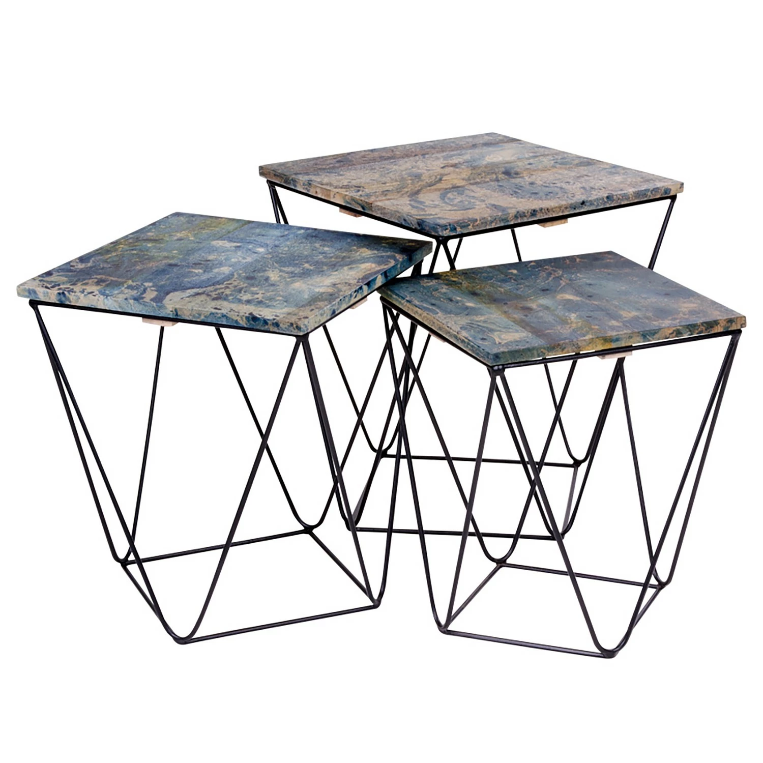 Red Living Beistelltisch Tarsa (3er-Set) - Blau 1 Red Living Beistelltisch Tarsa (3er-Set) - Blau