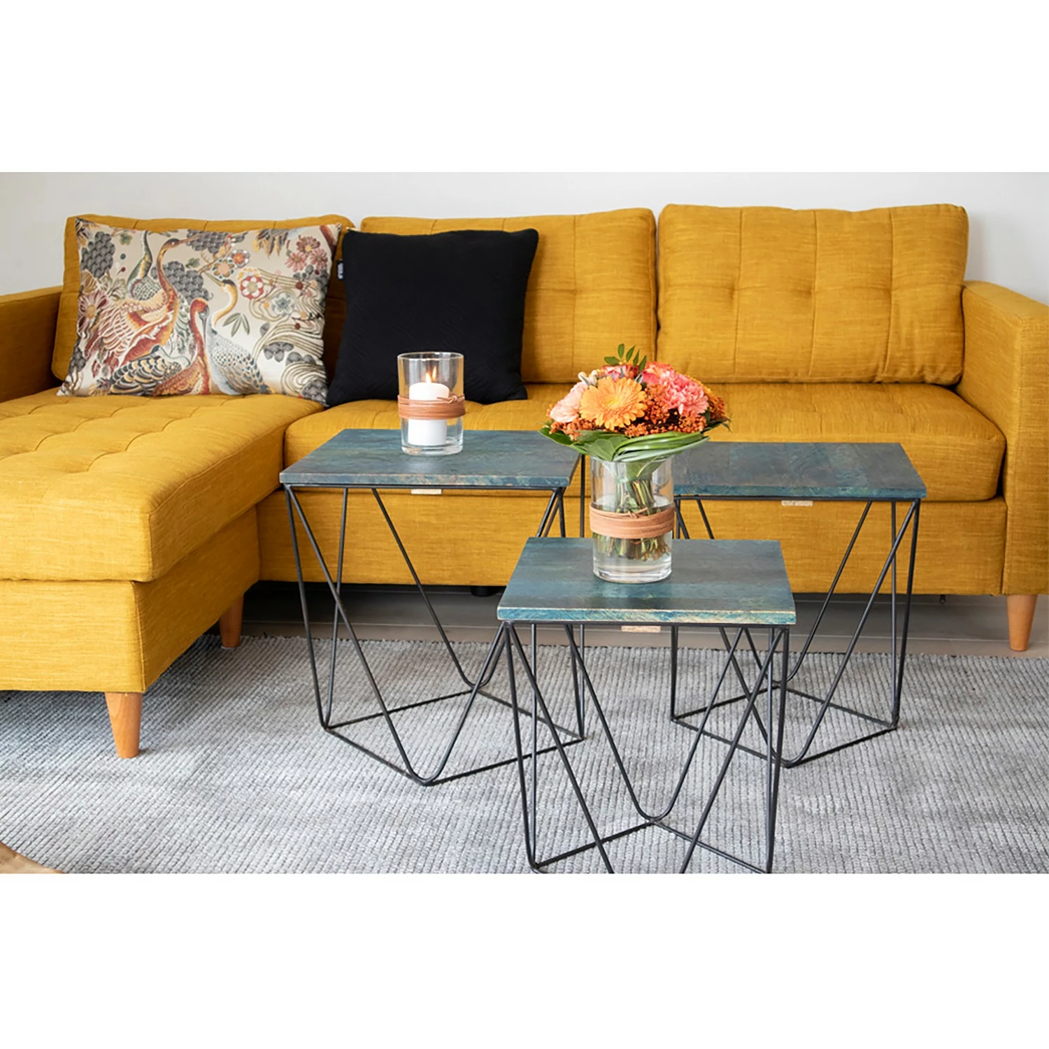 Red Living Beistelltisch Tarsa (3er-Set) - Blau 2 Red Living Beistelltisch Tarsa (3er-Set) - Blau – Bild 2