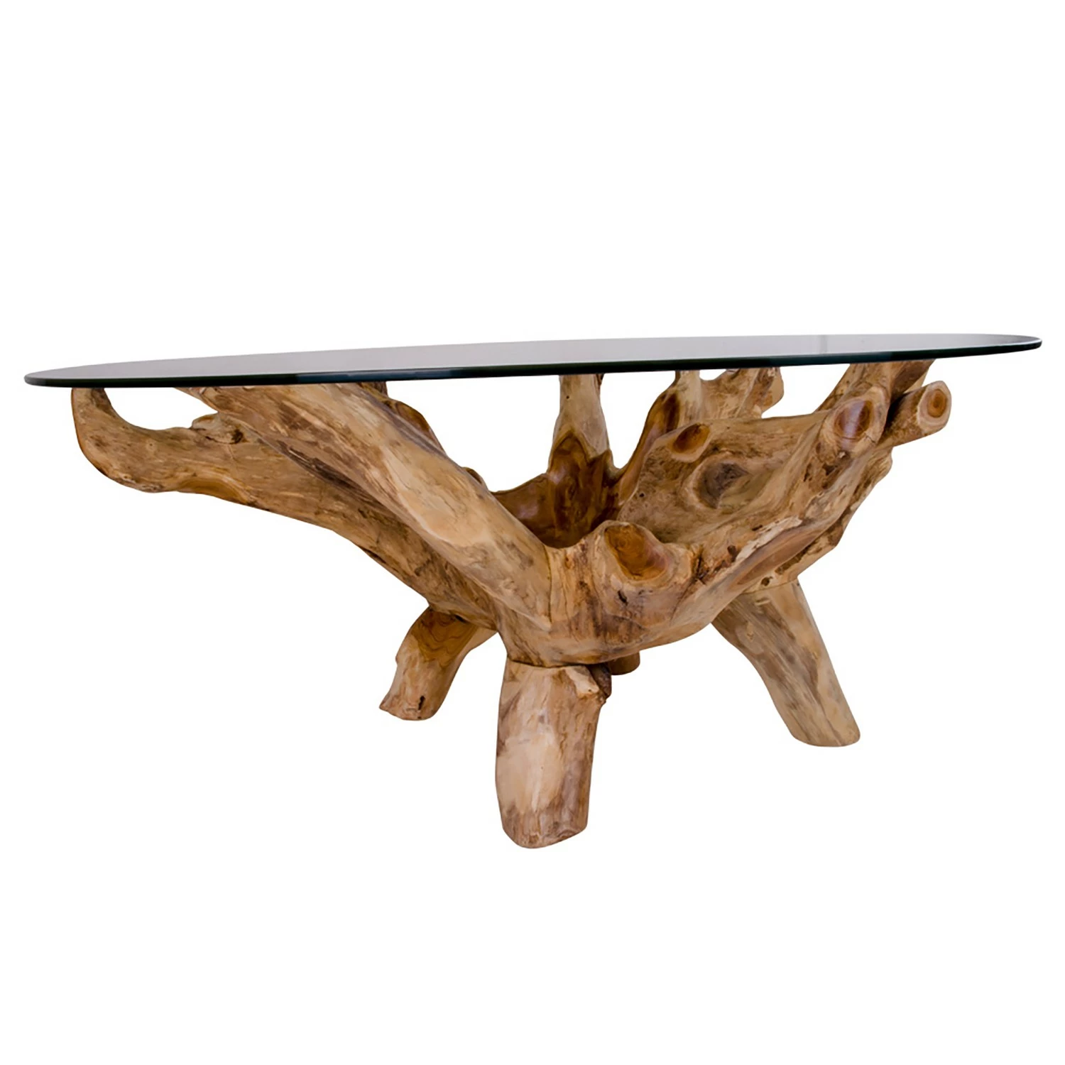 Naturoo Couchtisch Slobo - Glas / Teak massiv - Teak 5 Naturoo Couchtisch Slobo - Glas / Teak massiv - Teak – Bild 5