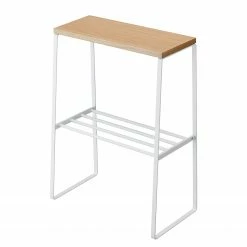 Beistelltisch Tosca - Esche massiv / Metall - Esche / Weiß