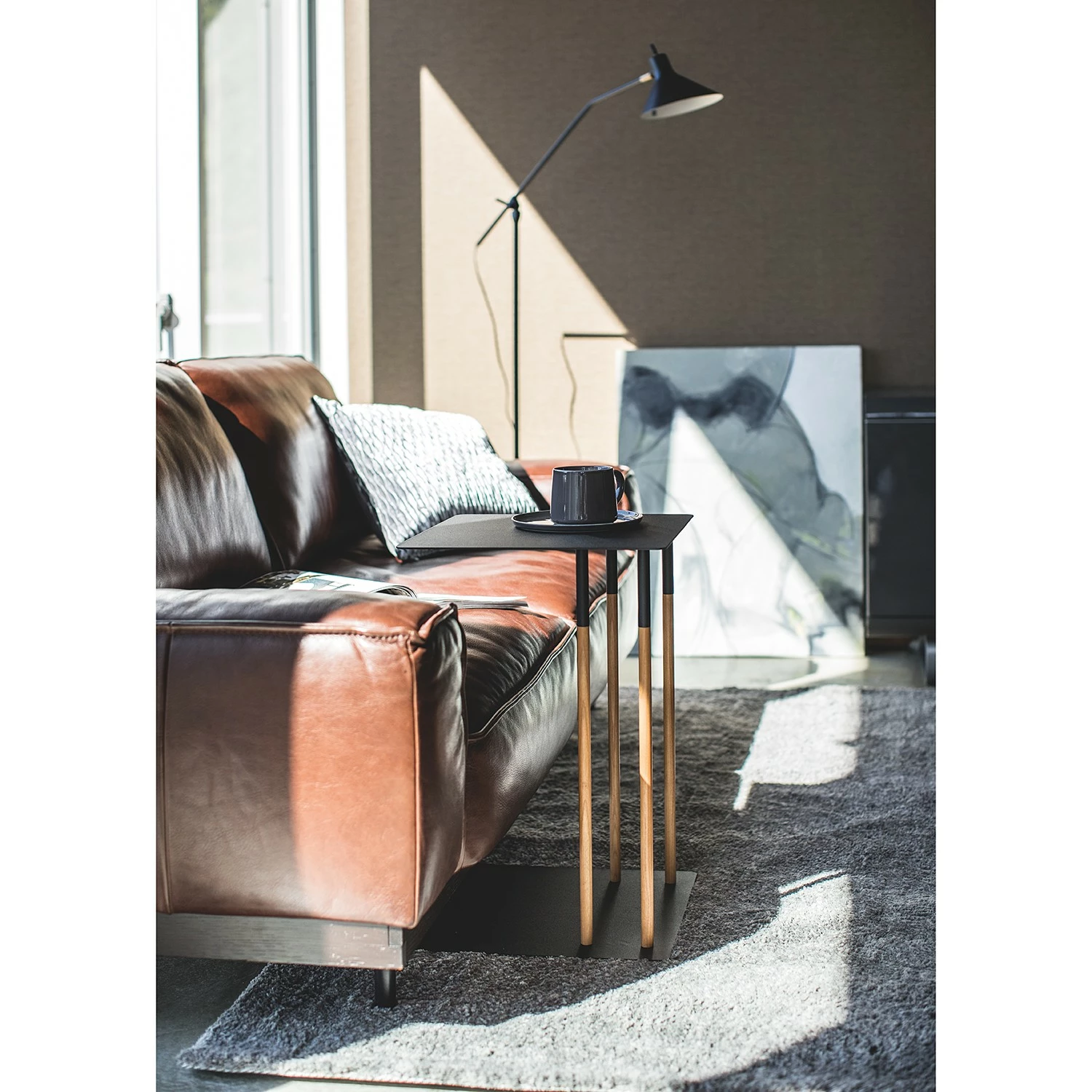 Yamazaki Beistelltisch Plain II - Esche massiv / Metall - Schwarz 3 Yamazaki Beistelltisch Plain II - Esche massiv / Metall - Schwarz – Bild 3