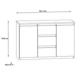 Loftscape Kommode Optima V - Matt Weiß -WOHNZIMMERMÖBEL Verkäufe 1000348092 220603 500 SKETCH DETAILS P000000001000348092 sketch