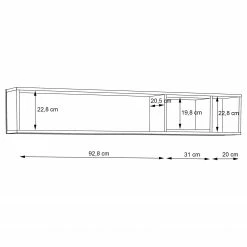 Loftscape Wandregal Pesaro - Eiche Artisan Dekor / Schwarz -WOHNZIMMERMÖBEL Verkäufe 1000348097 220603 501 SKETCH DETAILS P000000001000348097 sketch