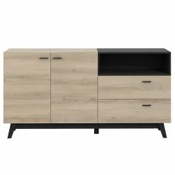 Loftscape Sideboard Pesaro I - Eiche Artisan Dekor / Schwarz -WOHNZIMMERMÖBEL Verkäufe 1000348113 220603 031 DETAILS P000000001000348113