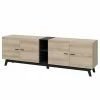 Loftscape Sideboard Pesaro II - Eiche Artisan Dekor / Schwarz - Breite: 200 cm