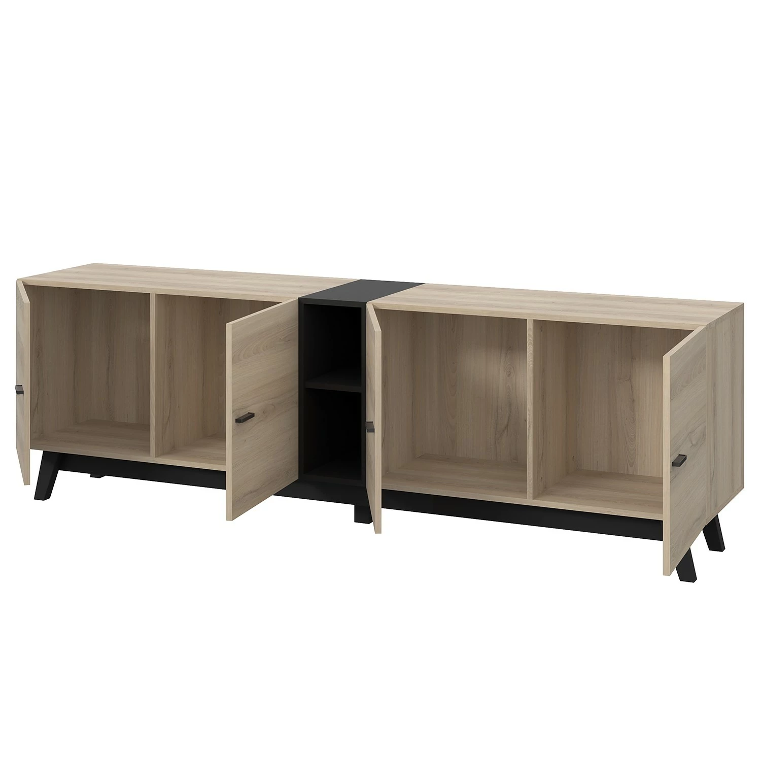 Loftscape Sideboard Pesaro II - Eiche Artisan Dekor / Schwarz - Breite: 200 cm 4 Loftscape Sideboard Pesaro II - Eiche Artisan Dekor / Schwarz - Breite: 200 cm – Bild 4