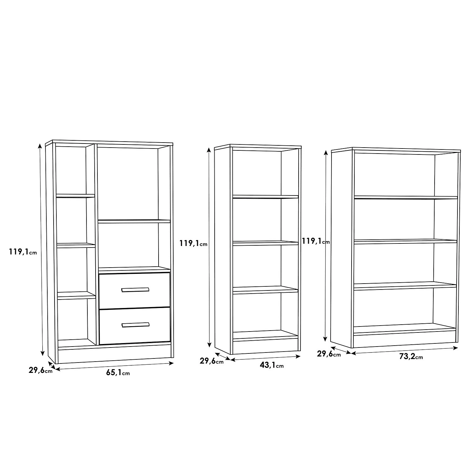 Fredriks Regalwand Wardell (3-teilig) - Eiche Sonoma Dekor 8 Fredriks Regalwand Wardell (3-teilig) - Eiche Sonoma Dekor – Bild 8