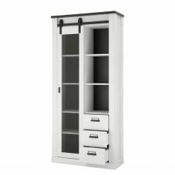 Ridgevalley Vitrinenschrank Shutter - Pinie Weiß Dekor -WOHNZIMMERMÖBEL Verkäufe 1000348680 220505 050 DETAILS P000000001000348680