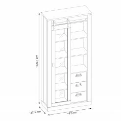 Ridgevalley Vitrinenschrank Shutter - Pinie Weiß Dekor -WOHNZIMMERMÖBEL Verkäufe 1000348680 220505 500 SKETCH DETAILS P000000001000348680 sketch
