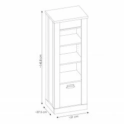 Ridgevalley Regal Shutter - Eiche Dekor -WOHNZIMMERMÖBEL Verkäufe 1000348689 220505 500 SKETCH DETAILS P000000001000348689 sketch