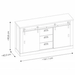 Ridgevalley Sideboard Shutter I - Eiche Dekor -WOHNZIMMERMÖBEL Verkäufe 1000348697 220505 500 SKETCH DETAILS P000000001000348697 sketch