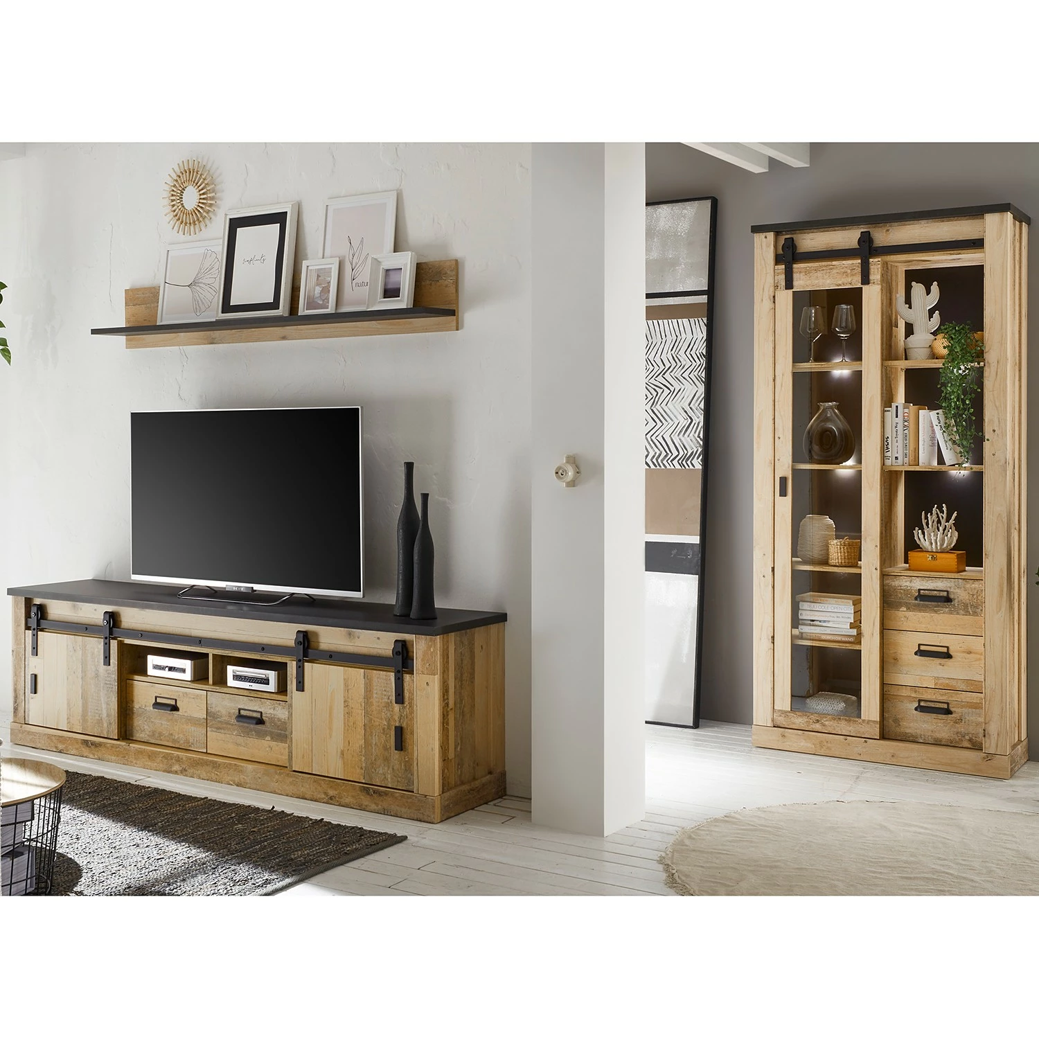 Ridgevalley Wohnwand Shutter V (3-teilig) - Eiche Dekor 1 Ridgevalley Wohnwand Shutter V (3-teilig) - Eiche Dekor