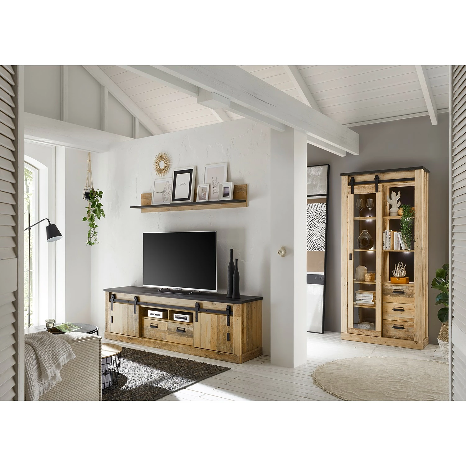 Ridgevalley Wohnwand Shutter V (3-teilig) - Eiche Dekor 2 Ridgevalley Wohnwand Shutter V (3-teilig) - Eiche Dekor – Bild 2