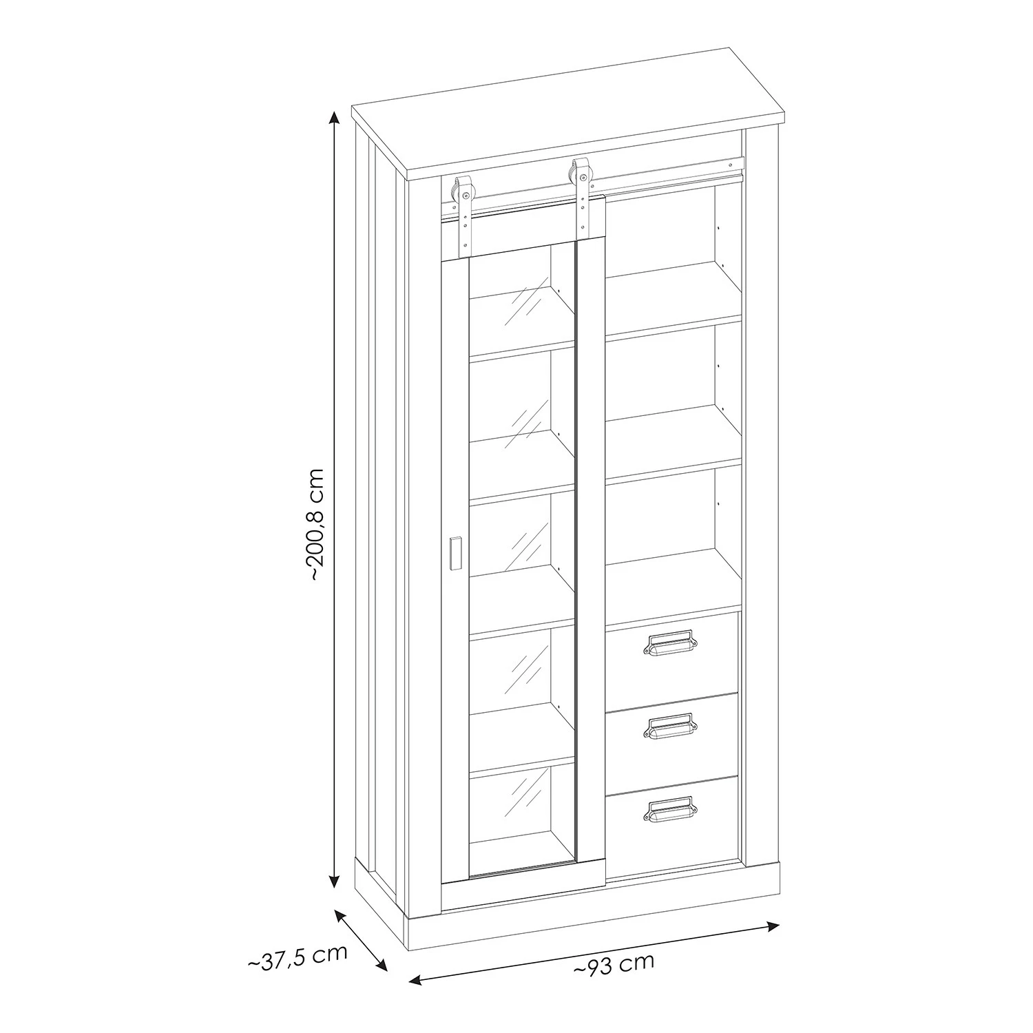 Ridgevalley Wohnwand Shutter V (3-teilig) - Eiche Dekor 12 Ridgevalley Wohnwand Shutter V (3-teilig) - Eiche Dekor – Bild 12