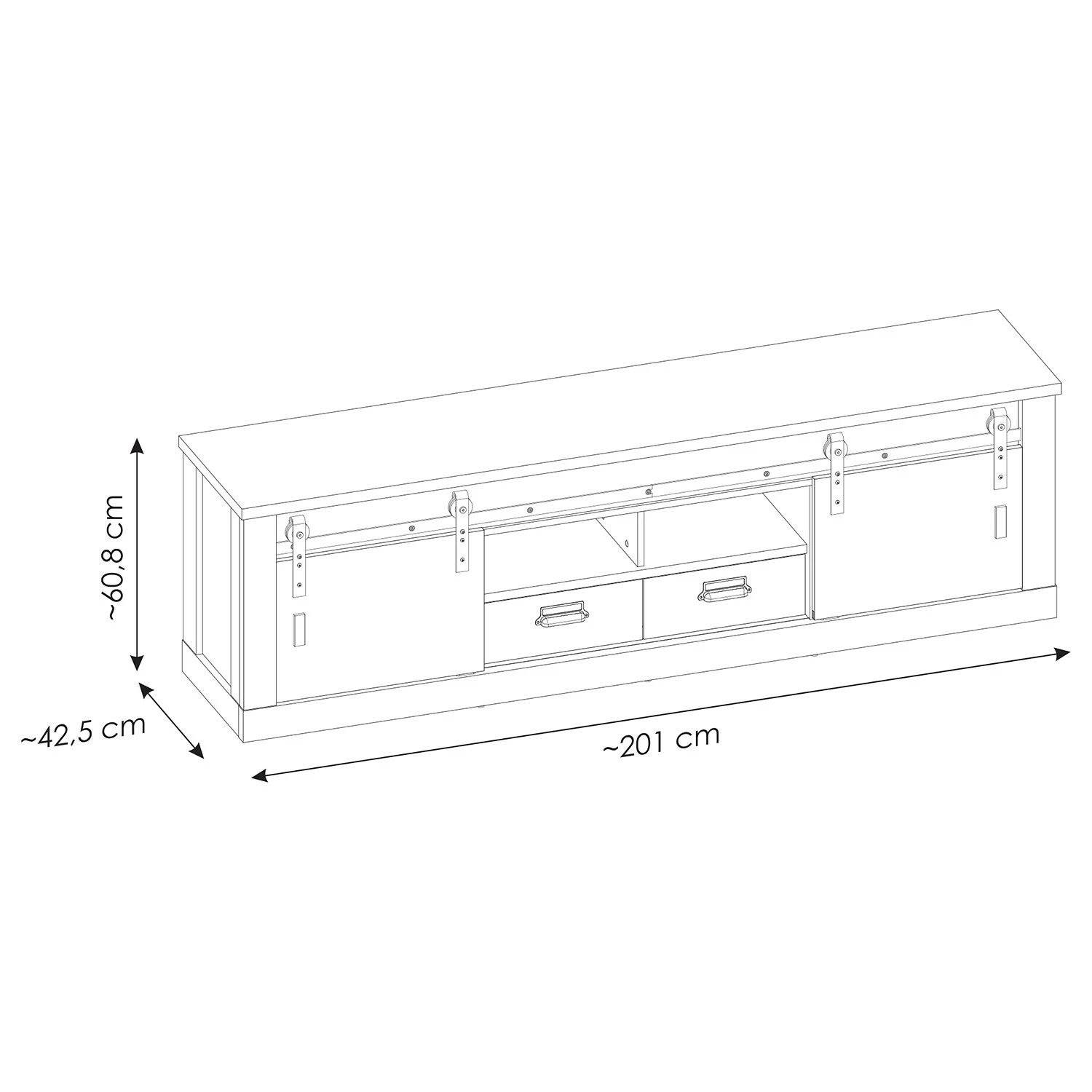 Ridgevalley Wohnwand Shutter V (3-teilig) - Eiche Dekor 13 Ridgevalley Wohnwand Shutter V (3-teilig) - Eiche Dekor – Bild 13