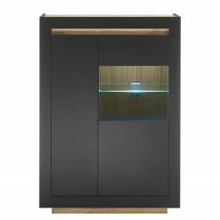 Loftscape Highboard Accra - Anthrazit / Eiche Dekor -WOHNZIMMERMÖBEL Verkäufe 1000348821 220506 030 DETAILS P000000001000348821