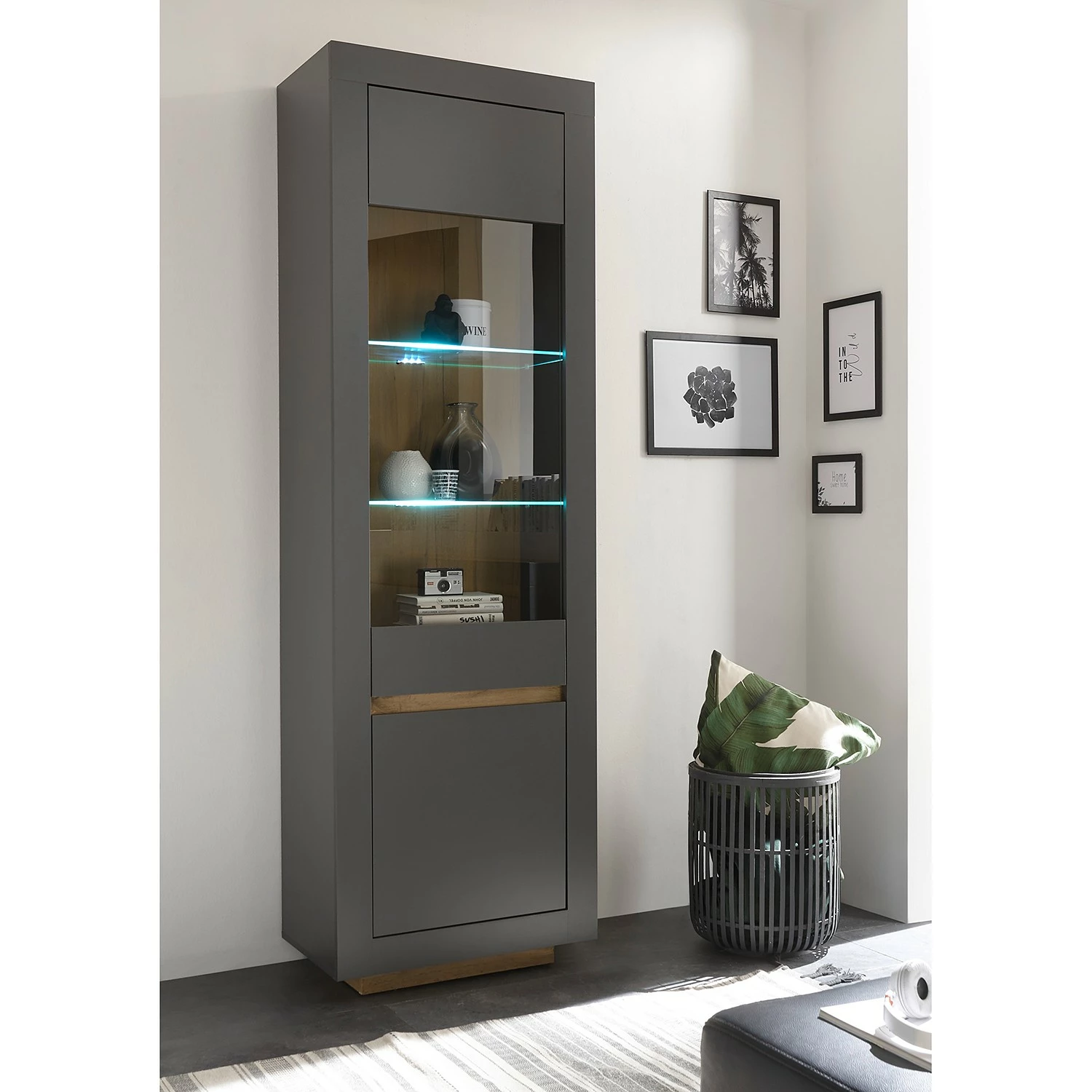 Loftscape Wohnwand Accra I (4-teilig) - Anthrazit / Eiche Dekor 5 Loftscape Wohnwand Accra I (4-teilig) - Anthrazit / Eiche Dekor – Bild 5