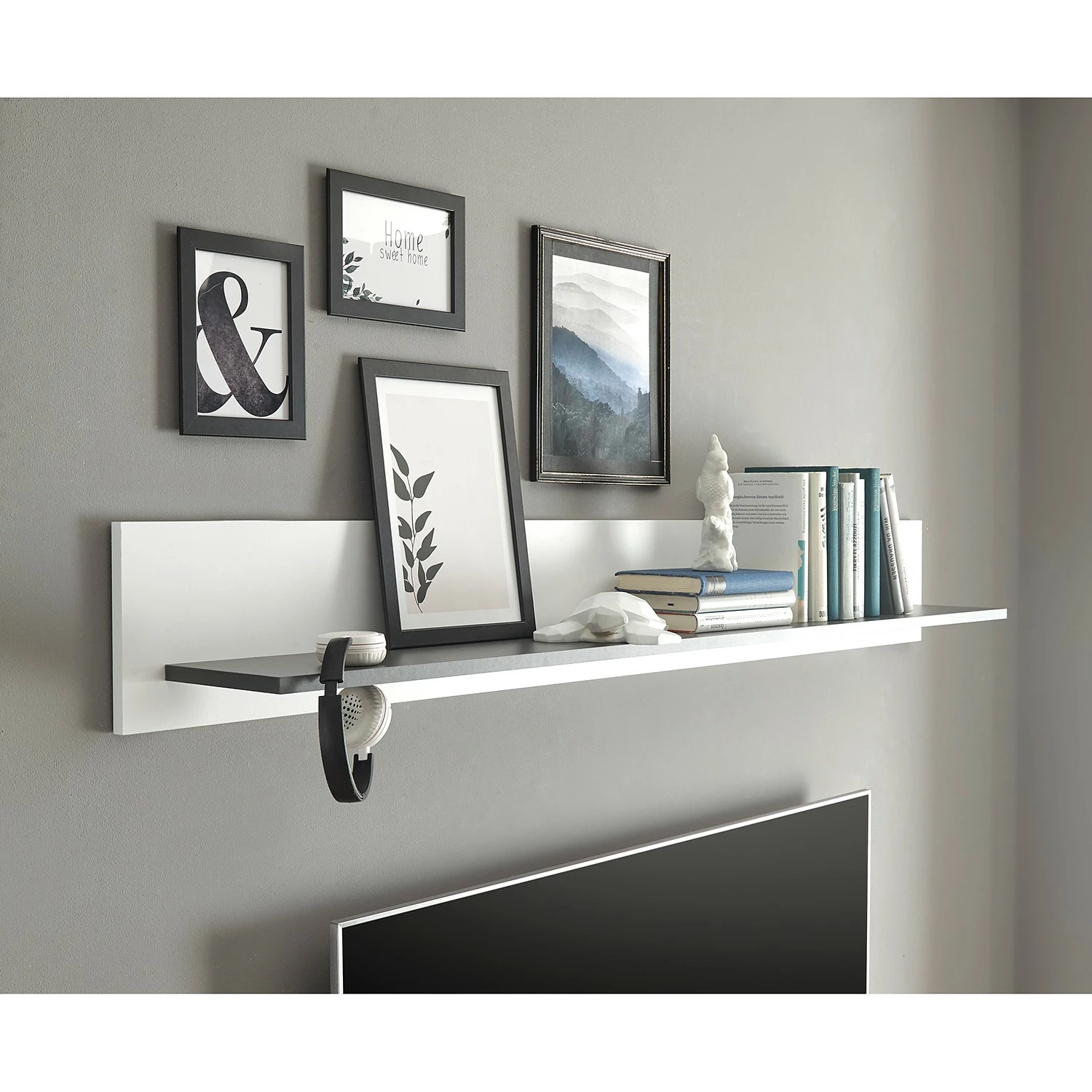 Loftscape Wohnwand Accra III (3-teilig) - Weiß / Anthrazit 5 Loftscape Wohnwand Accra III (3-teilig) - Weiß / Anthrazit – Bild 5