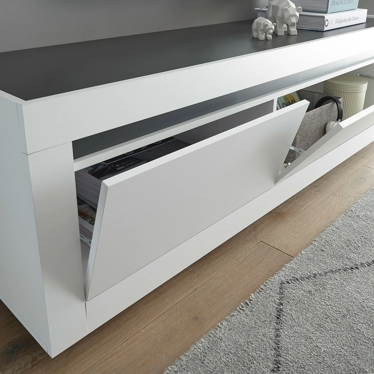 Loftscape Wohnwand Accra III (3-teilig) - Weiß / Anthrazit 14 Loftscape Wohnwand Accra III (3-teilig) - Weiß / Anthrazit – Bild 14