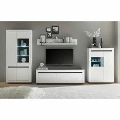 Loftscape Wohnwand Accra II (4-teilig) - Weiß / Anthrazit