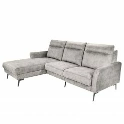 Norrwood Ecksofa Sombrilla - Samt Cloe: Hellgrau - Longchair davorstehend links