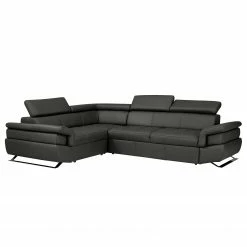 Loftscape Ecksofa Twister - Echtleder Maer: Espresso - Ottomane davorstehend links