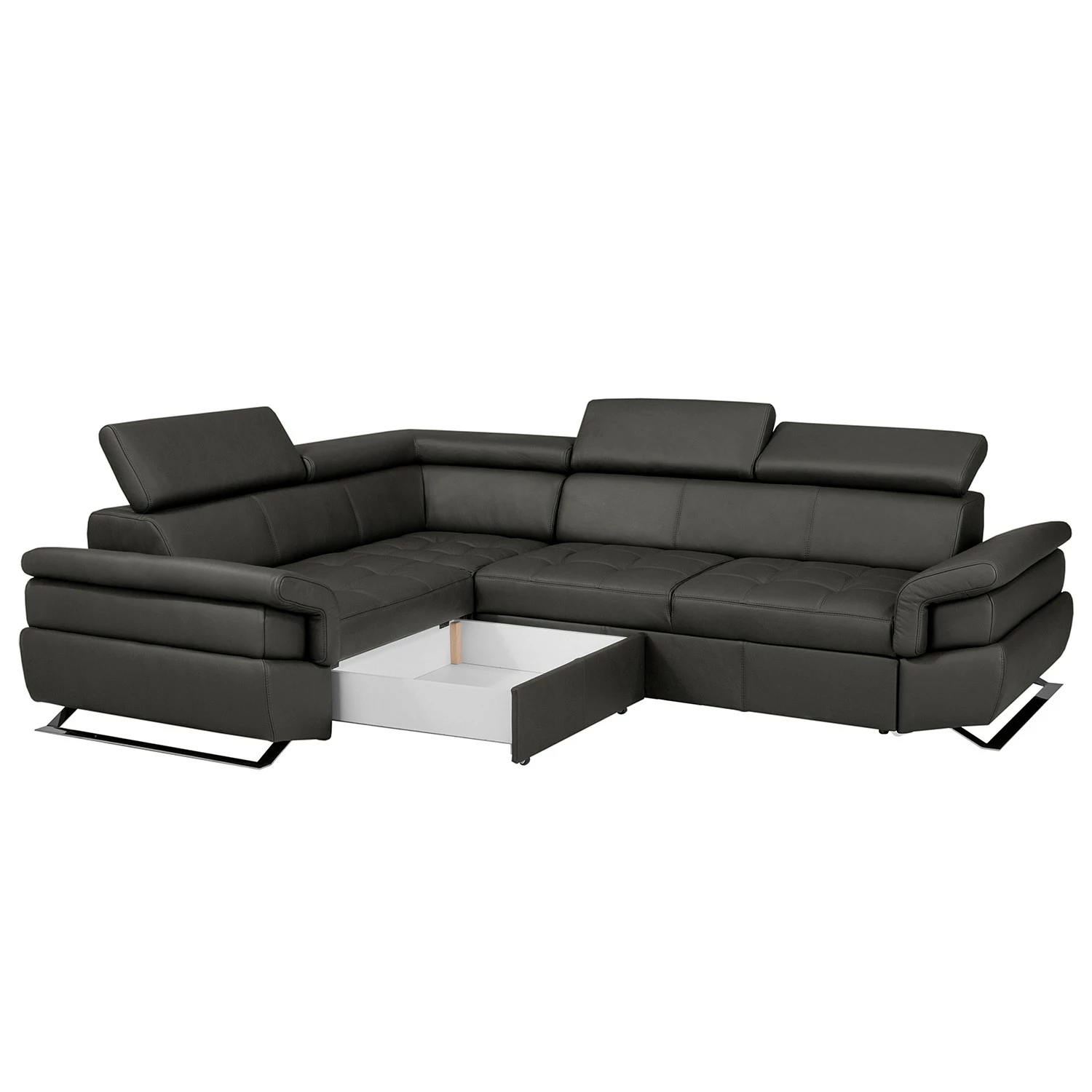 Loftscape Ecksofa Twister - Echtleder Maer: Espresso - Ottomane davorstehend links 3 Loftscape Ecksofa Twister - Echtleder Maer: Espresso - Ottomane davorstehend links – Bild 3