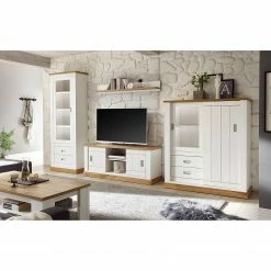 Ridgevalley Wohnwand Ollezy II (4-teilig) - Pinie Weiß Dekor / Eiche Wotan Dekor -WOHNZIMMERMÖBEL Verkäufe 1000349814 220513 020 MOOD DETAILS P000000001000349814 mood