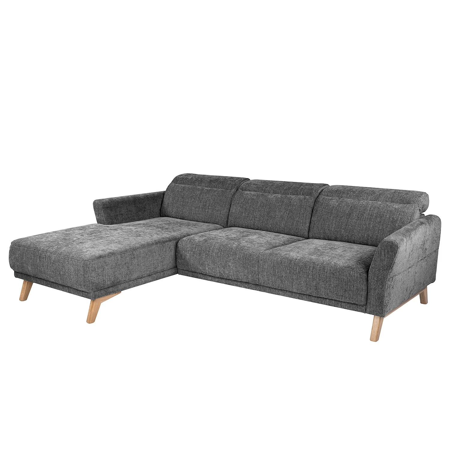 Norrwood Ecksofa Omchak - Webstoff Cieli: Dunkelgrau - Longchair davorstehend links - Kopfstütze verstellbar 1 Norrwood Ecksofa Omchak - Webstoff Cieli: Dunkelgrau - Longchair davorstehend links - Kopfstütze verstellbar