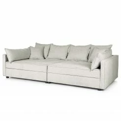 Studio Copenhagen 3-Sitzer Bigsofa ALON cosy - Webstoff Raya: Silber