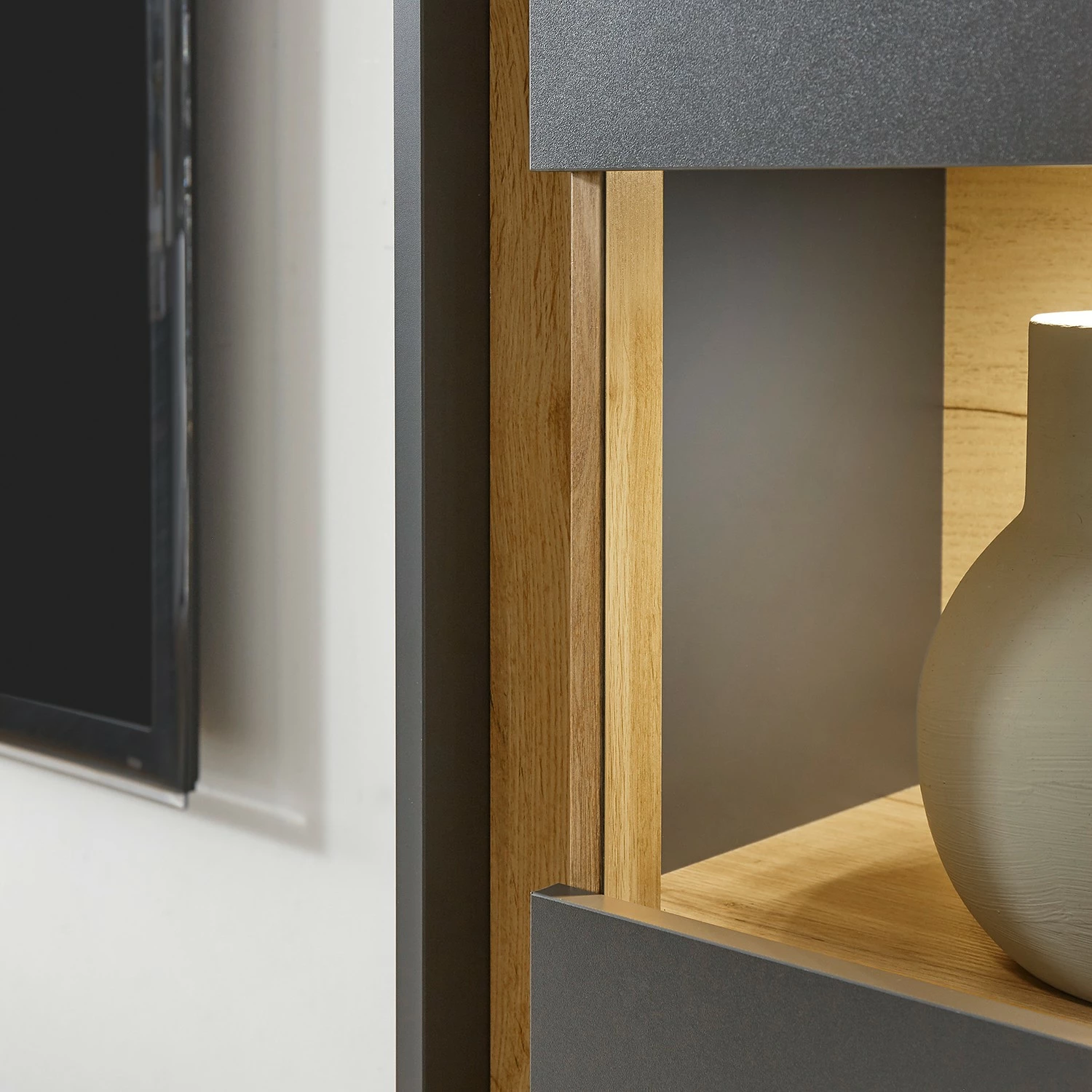 Norrwood Wohnwand Olon IV (4-teilig) - Anthrazit 15 Norrwood Wohnwand Olon IV (4-teilig) - Anthrazit – Bild 15