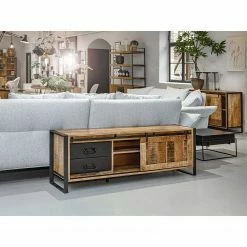 Red Living TV-Lowboard Toleos - Mango sägerau massiv / Eisen - Mangoholz / Schwarz -WOHNZIMMERMÖBEL Verkäufe 1000352071 220520 021 MOOD DETAILS P000000001000352071 mood