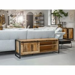 Red Living TV-Lowboard Toleos - Mango sägerau massiv / Eisen - Mangoholz / Schwarz -WOHNZIMMERMÖBEL Verkäufe 1000352071 220520 022 MOOD DETAILS P000000001000352071 mood