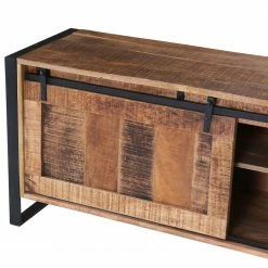 Red Living TV-Lowboard Toleos - Mango sägerau massiv / Eisen - Mangoholz / Schwarz -WOHNZIMMERMÖBEL Verkäufe 1000352071 220520 035 DETAILS P000000001000352071