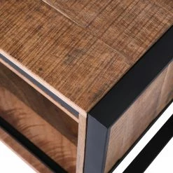 Red Living TV-Lowboard Toleos - Mango sägerau massiv / Eisen - Mangoholz / Schwarz -WOHNZIMMERMÖBEL Verkäufe 1000352071 220520 055 DETAILS P000000001000352071