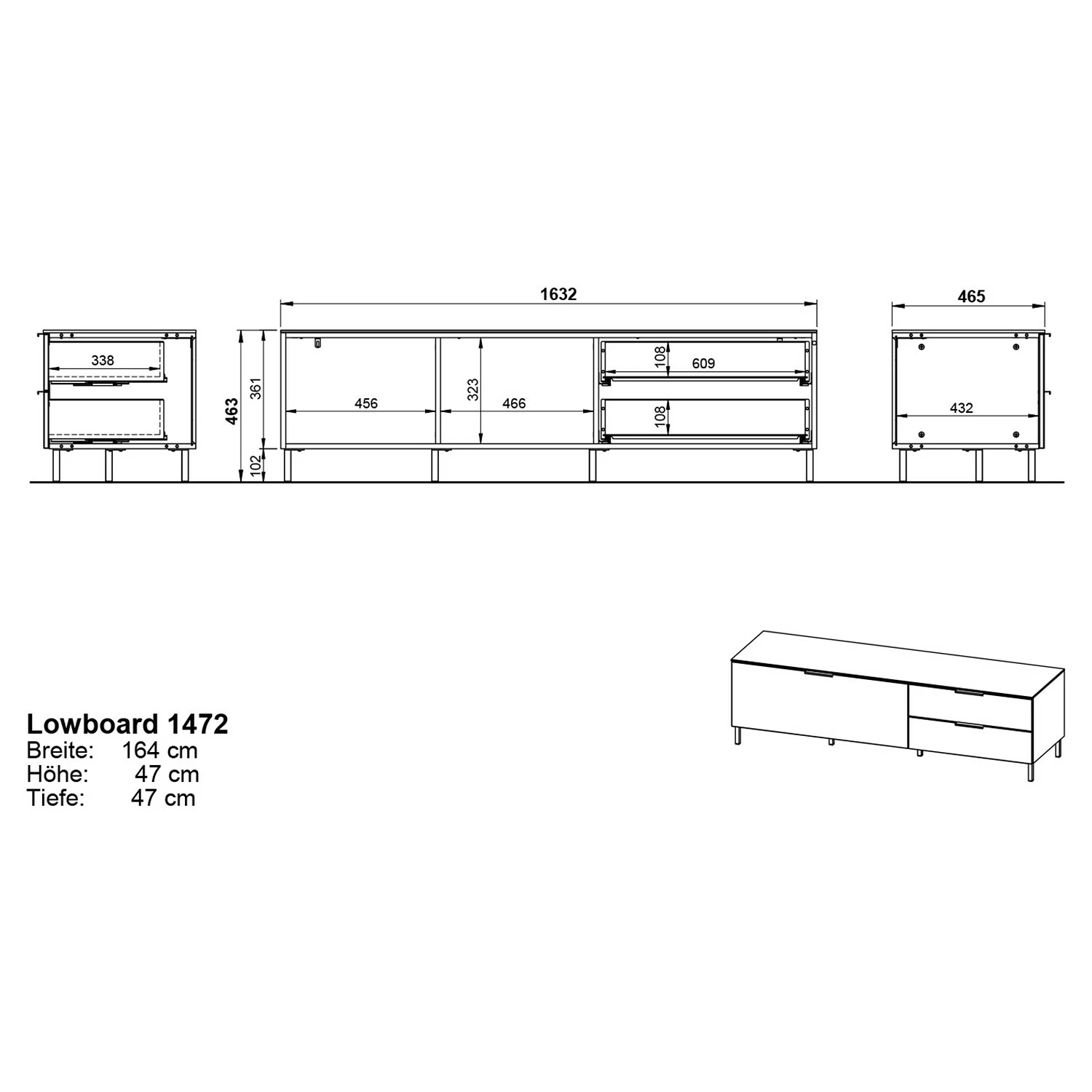 Germania TV-Lowboard California I - Graphit 8 Germania TV-Lowboard California I - Graphit – Bild 8