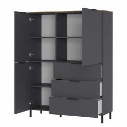 Germania Highboard California - Graphit -WOHNZIMMERMÖBEL Verkäufe 1000352103 220512 031 DETAILS P000000001000352103