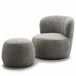 Loftscape Sessel Union - Chenille Cady: Hellgrau - Ohne Hocker -WOHNZIMMERMÖBEL Verkäufe 1000352282 220525 080 DETAILS P000000001000352282