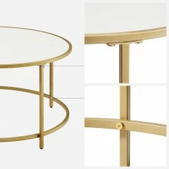 Loftscape Couchtisch Poygan II - Weiß / Gold -WOHNZIMMERMÖBEL Verkäufe 1000353423 220601 031 DETAILS P000000001000353423