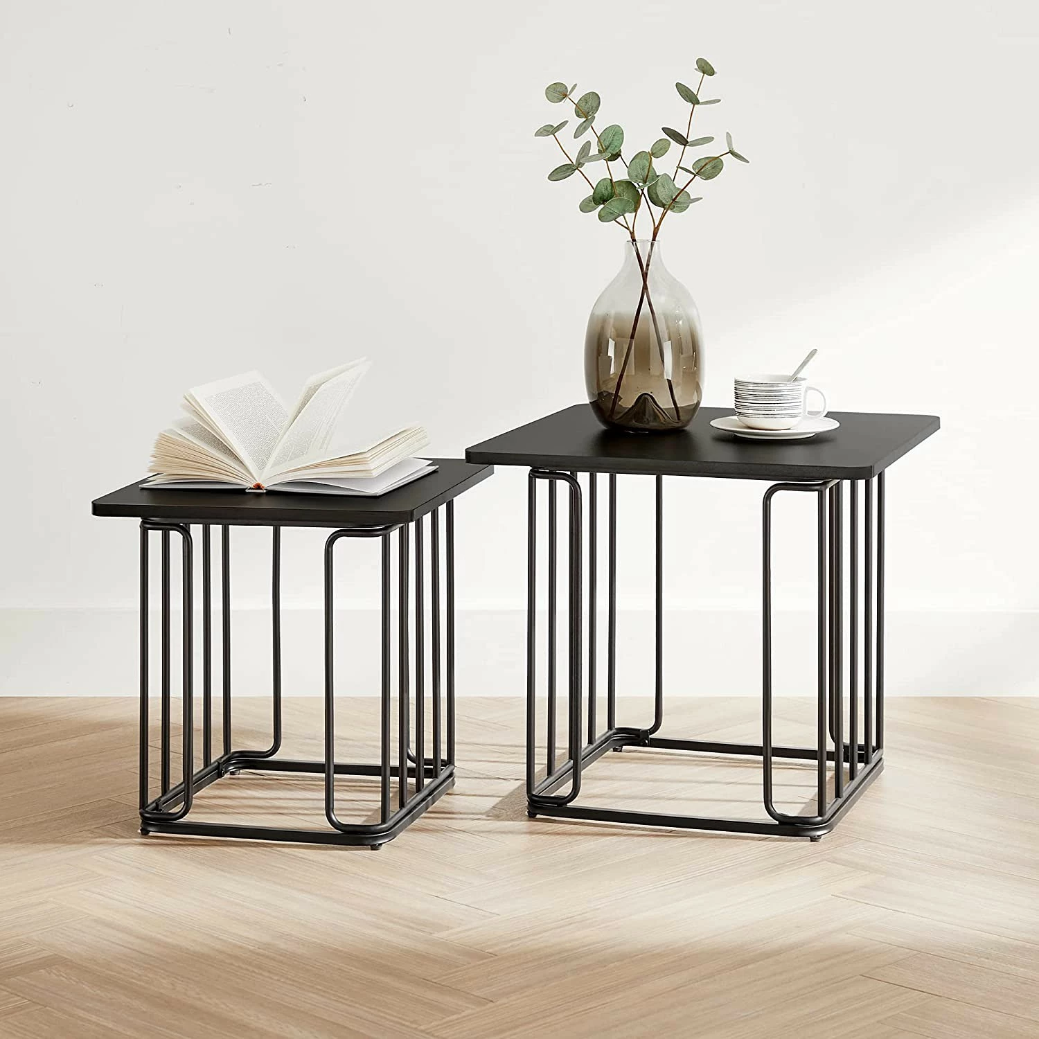 Red Living Beistelltisch Solidus Linu (2er-Set) - Metall - Schwarz 4 Red Living Beistelltisch Solidus Linu (2er-Set) - Metall - Schwarz – Bild 4