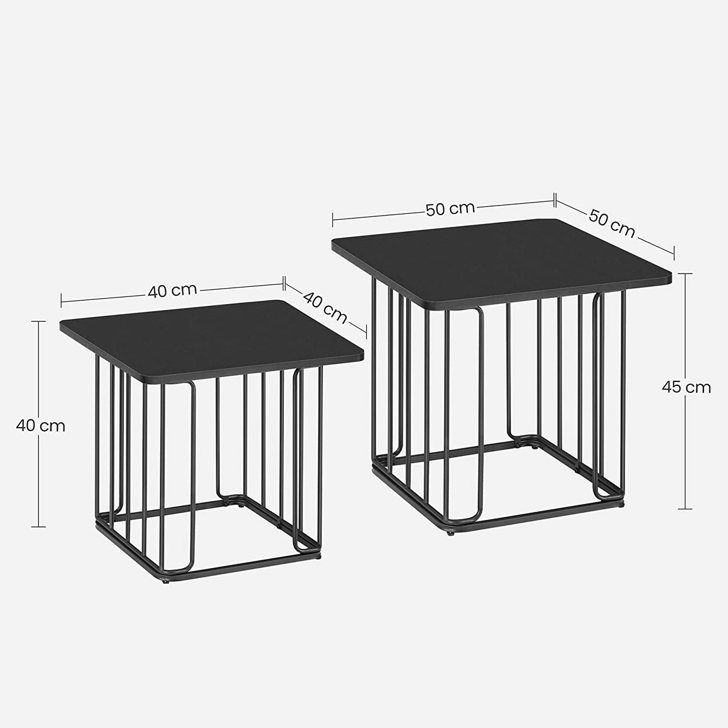 Red Living Beistelltisch Solidus Linu (2er-Set) - Metall - Schwarz 6 Red Living Beistelltisch Solidus Linu (2er-Set) - Metall - Schwarz – Bild 6
