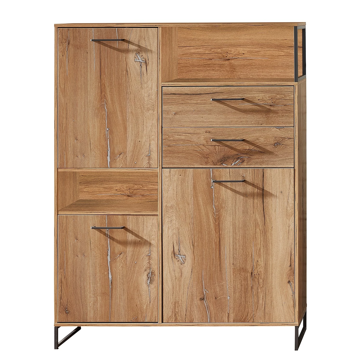 Red Living Highboard Sligo I - Risseiche Silber Dekor / Graphit 1 Red Living Highboard Sligo I - Risseiche Silber Dekor / Graphit