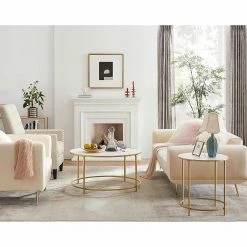 Red Living Beistelltisch Poygan II - Weiß / Gold -WOHNZIMMERMÖBEL Verkäufe 1000355204 220601 021 MOOD DETAILS P000000001000355204 mood